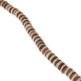 OHANA Brown and Tan Coconut Shell Hawaiian Mens Bead Choker Necklace - Close-up