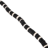HOKU Black and White Coconut Shell Hawaiian Mens Bead Choker Necklace - Close-up