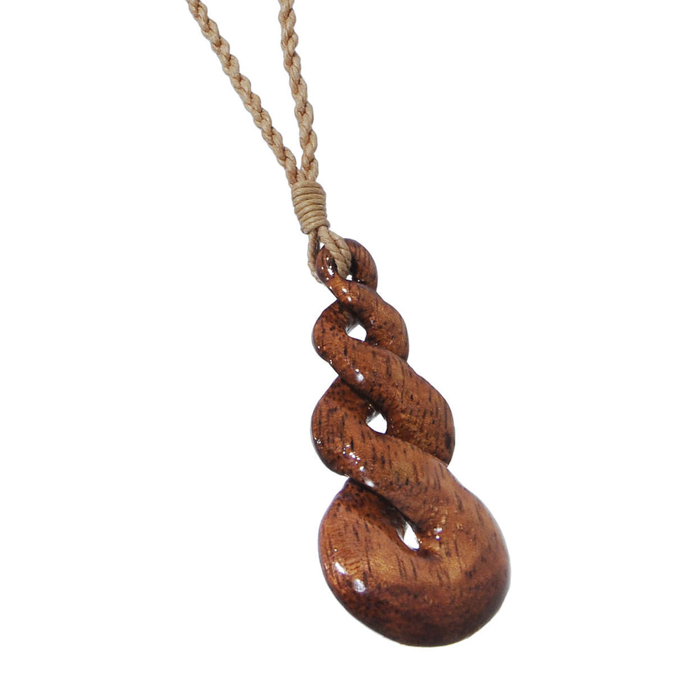 Maori TRIPLE TWIST Koa Wood Rope Necklace