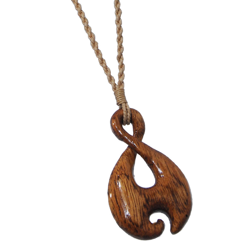 Maori MANAIA Koa Wood Rope Necklace