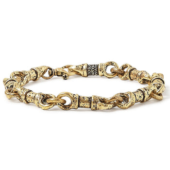 John Varvatos BRASS LINK Hammered Mens Bracelet