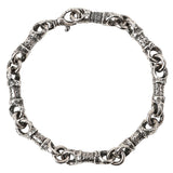 John Varvatos SILVER LINK Hammered Mens Bracelet