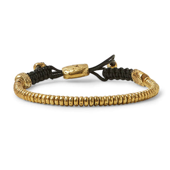 John Varvatos THIN BRASS SIMIT BEAD Adjustable Bracelet for Men