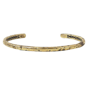 John Varvatos BRASS CUFF Thin Width Hammered Mens Bracelet