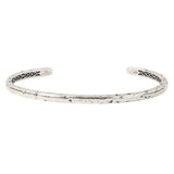 John Varvatos SILVER CUFF Thin Width Hammered Mens Bracelet