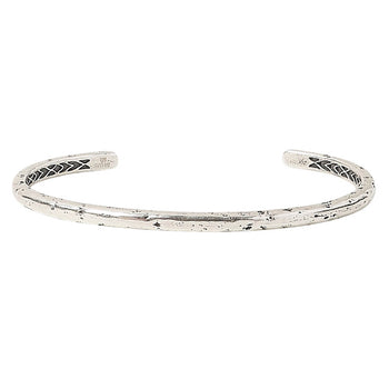John Varvatos SILVER CUFF Thin Width Hammered Mens Bracelet