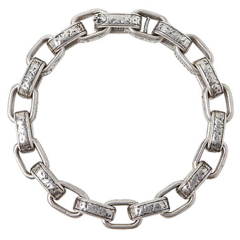 John Varvatos HAMMERED LINK Mens Bracelet in Sterling Silver