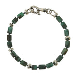 John Varvatos EMERALD MODERN BEAD Bracelet for Men with Skull Clasp