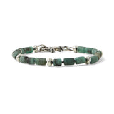 John Varvatos EMERALD MODERN BEAD Bracelet for Men with Skull Clasp
