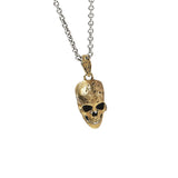 John Varvatos BRASS SKULL Hammered Pendant Chain Necklace for Men