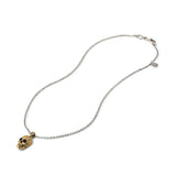 John Varvatos BRASS SKULL Hammered Pendant Chain Necklace for Men