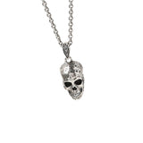 John Varvatos SILVER SKULL Hammered Pendant Chain Necklace for Men
