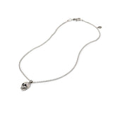 John Varvatos SILVER SKULL Hammered Pendant Chain Necklace for Men