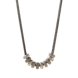 John Varvatos SILVER SIMIT BEAD NECKLACE with Twist Link Chain