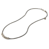 John Varvatos SILVER SIMIT BEAD NECKLACE with Twist Link Chain