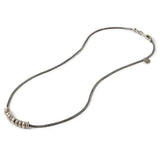 John Varvatos SILVER SIMIT BEAD NECKLACE with Twist Link Chain