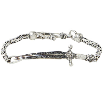 John Varvatos BLACK DIAMOND LONGSWORD BRACELET for Men in Silver