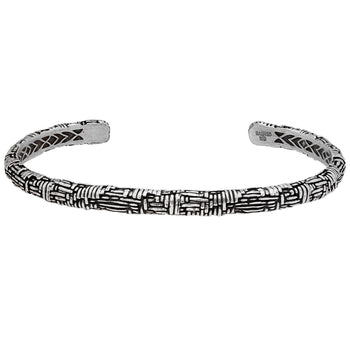 John Varvatos WOVEN THIN CUFF Bracelet for Men in Sterling Silver