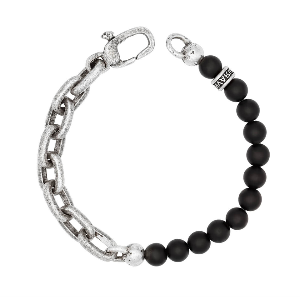 John Varvatos TWOFOLD BRACELET for Men in Sterling Silver and Black Onyx