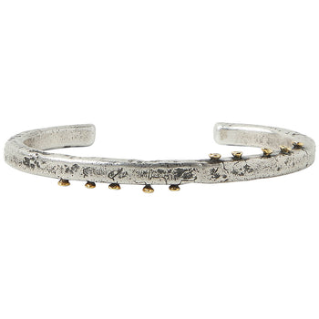 John Varvatos BRASS NAILS THIN CUFF Silver Bracelet for Men