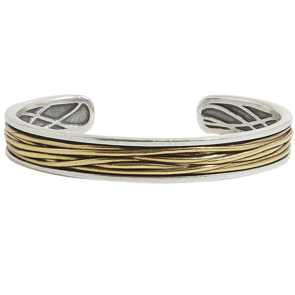 John Varvatos BRASS WIRE CUFF Mens Bracelet in Sterling Silver