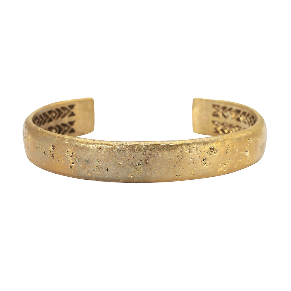 John Varvatos BRASS HAMMERED CUFF Bracelet for Men Thick Width