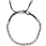 John Varvatos SKULL BEAD Silver Adjustable Mens Bracelet
