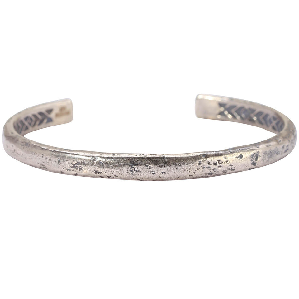 John Varvatos SILVER HAMMERED CUFF Bracelet for Men Medium Width