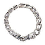 John Varvatos SKULL CURB LINK Bracelet for Men in Sterling Silver