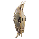 John Varvatos WINGED DIAMOND SKULL Mens Lapel Pin in Brass and Silver - Back View
