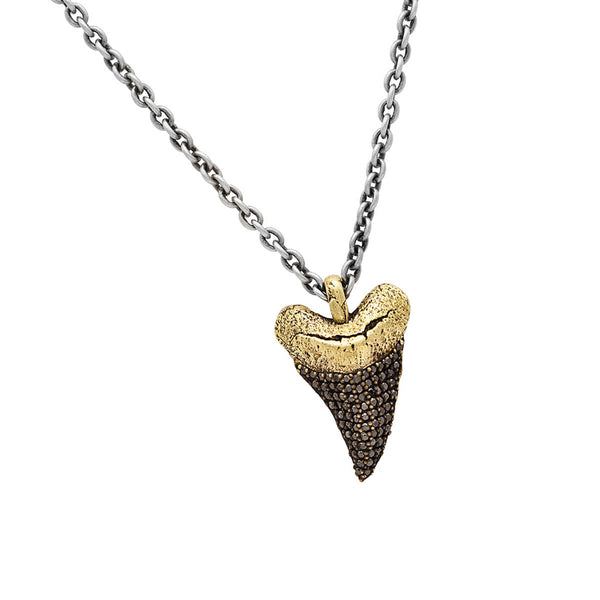 John Varvatos BLACK DIAMOND BRASS SHARK TOOTH Men s Necklace