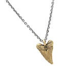 John Varvatos BLACK DIAMOND BRASS SHARK TOOTH Pendant Necklace for Men - Back Side