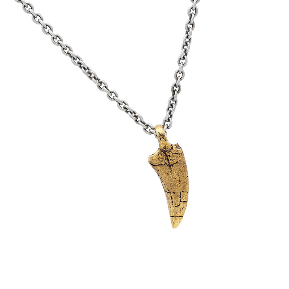 John Varvatos BRASS T-REX TOOTH Pendant Necklace for Men