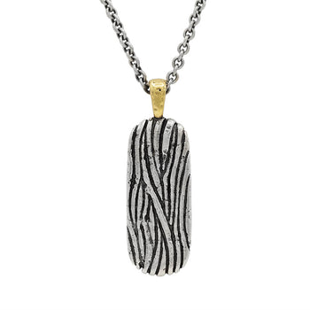 John Varvatos STRIPED DOG TAG Chain Necklace for Men in Sterling Silver