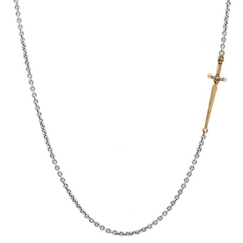 John Varvatos BRASS LONGSWORD CHAIN Necklace for Men in Sterling Silver