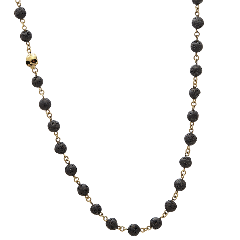 John Varvatos BRASS AND BLACK LAVA Bead Necklace for Men