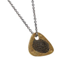 John Varvatos BRASS GUITAR PICK Mens Pendant Chain with Fingerprint