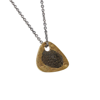 John Varvatos BRASS GUITAR PICK Mens Pendant Chain with Fingerprint