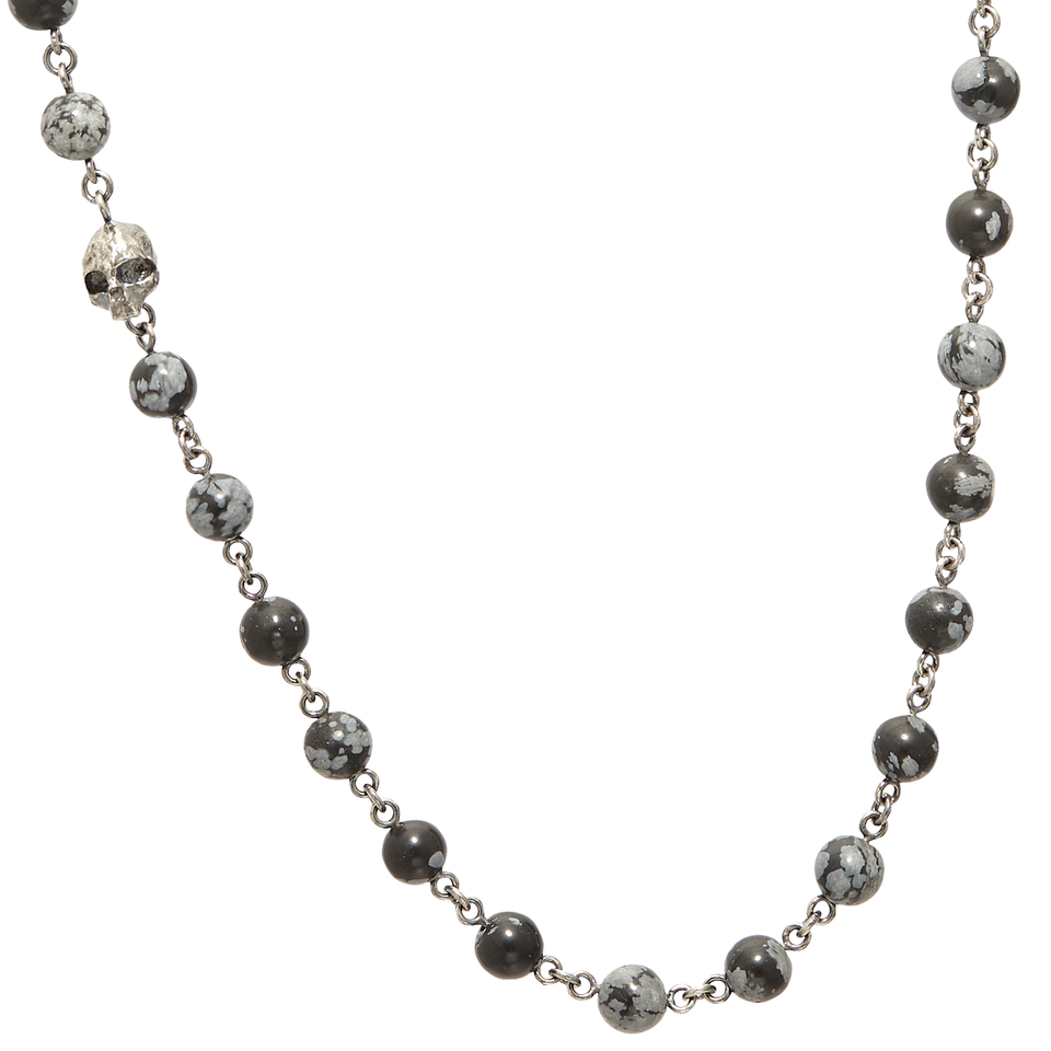 John Varvatos OBSIDIAN NECKLACE Mens Bead Chain