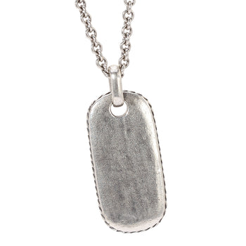 John Varvatos OVAL DOG TAG Chain Necklace for Men in Sterling Silver