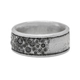 John Varvatos STARDUST BAND RING for Men in Black Diamond and Silver - Side View