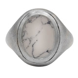John Varvatos HOWLITE SIGNET RING Sterling Silver Ring for Men - Front View