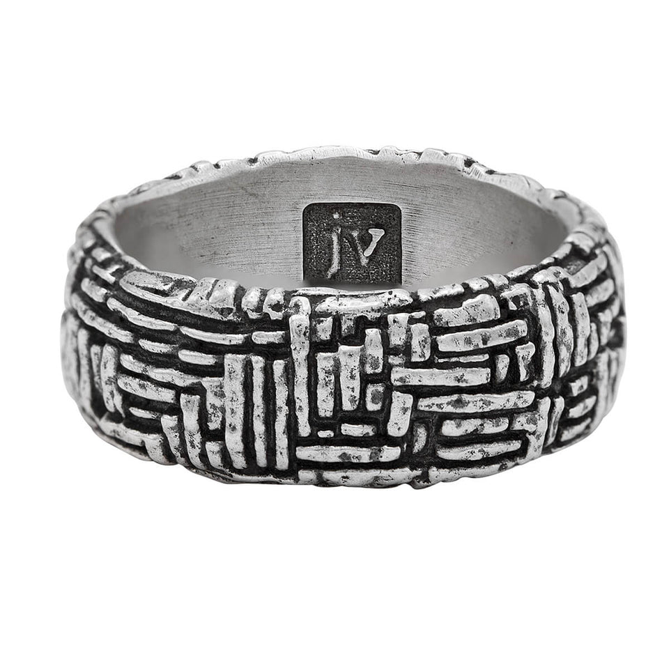 John Varvatos WOVEN BAND RING for Men in Sterling Silver