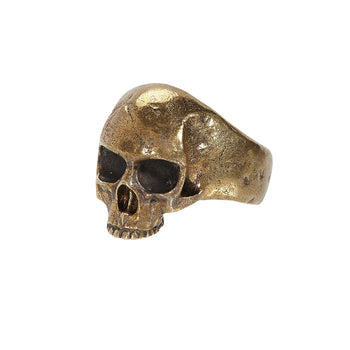 John Varvatos BRASS SKULL RING Hammered Metal Mens Ring