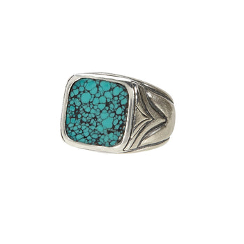 John Varvatos TURQUOISE RING Sterling Silver Classic Mens Ring