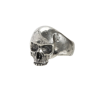 John Varvatos SILVER SKULL RING Hammered Metal Mens Ring