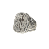 John Varvatos LONGSWORD RING Hammered Silver Mens Ring