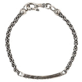 John Varvatos HAMMERED TAG Modern Link Bracelet for Men in Silver - Top View