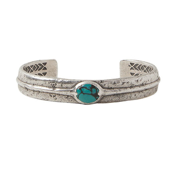 John Varvatos TURQUOISE STONE CUFF Sterling Silver Mens Bracelet