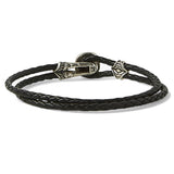 John Varvatos HAMMERED RIVET BRACELET for Men in Leather and Silver - Reverse View